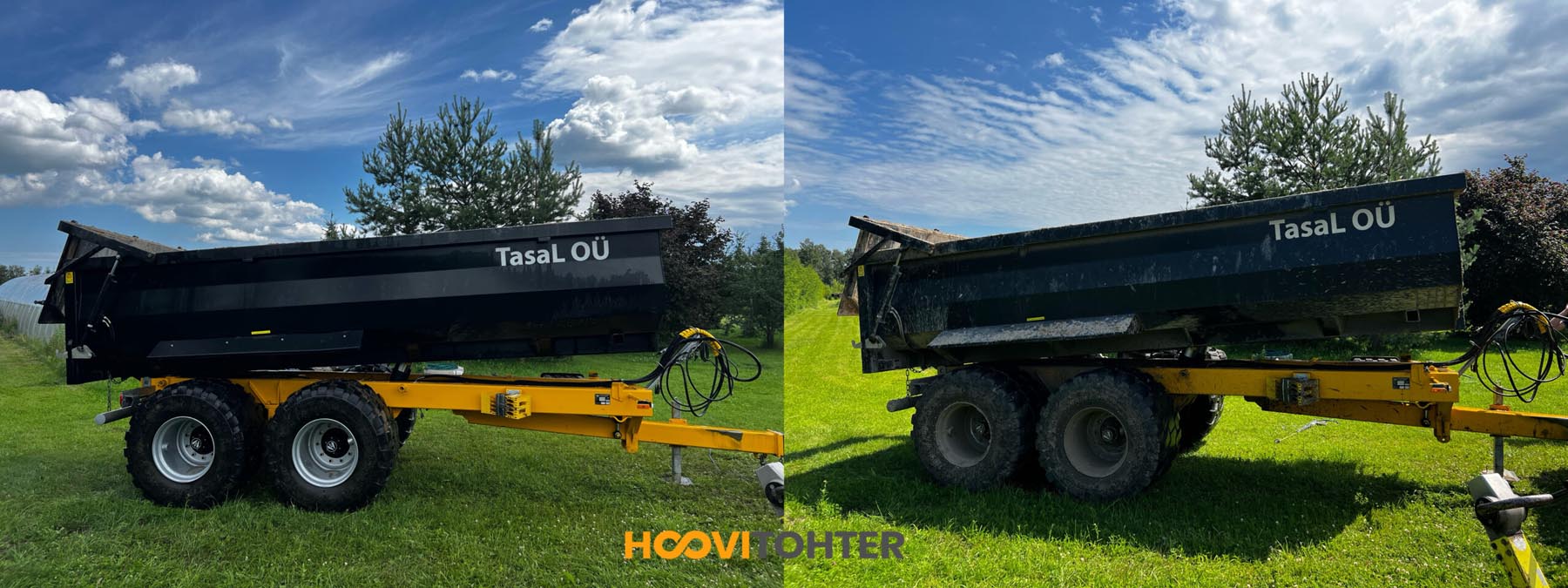 Mobiilne traktori käru puhastamine survepesuga Lõuna-Eestis